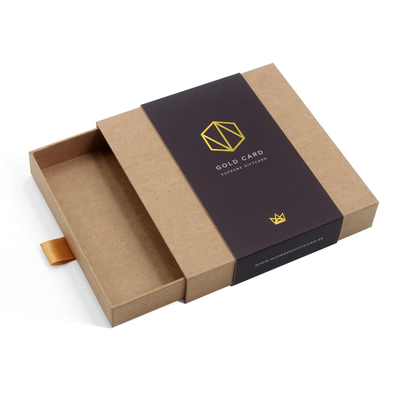 Custom Offset Printing Eco Friendly Recycled Rigid Kraft Paper Drawer Jewelry Box Packaging
