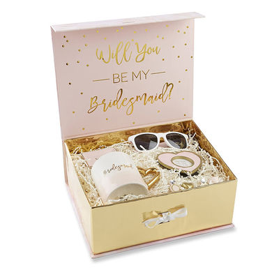 Custom Printing Paper Wedding Favors Gift Box Set For Bridesmaid